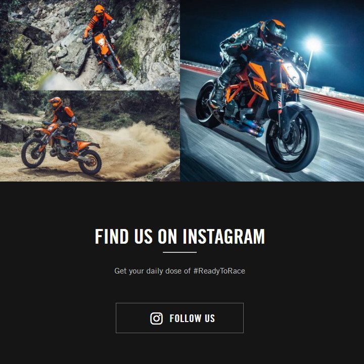 Werbung für KTM Intagram Account